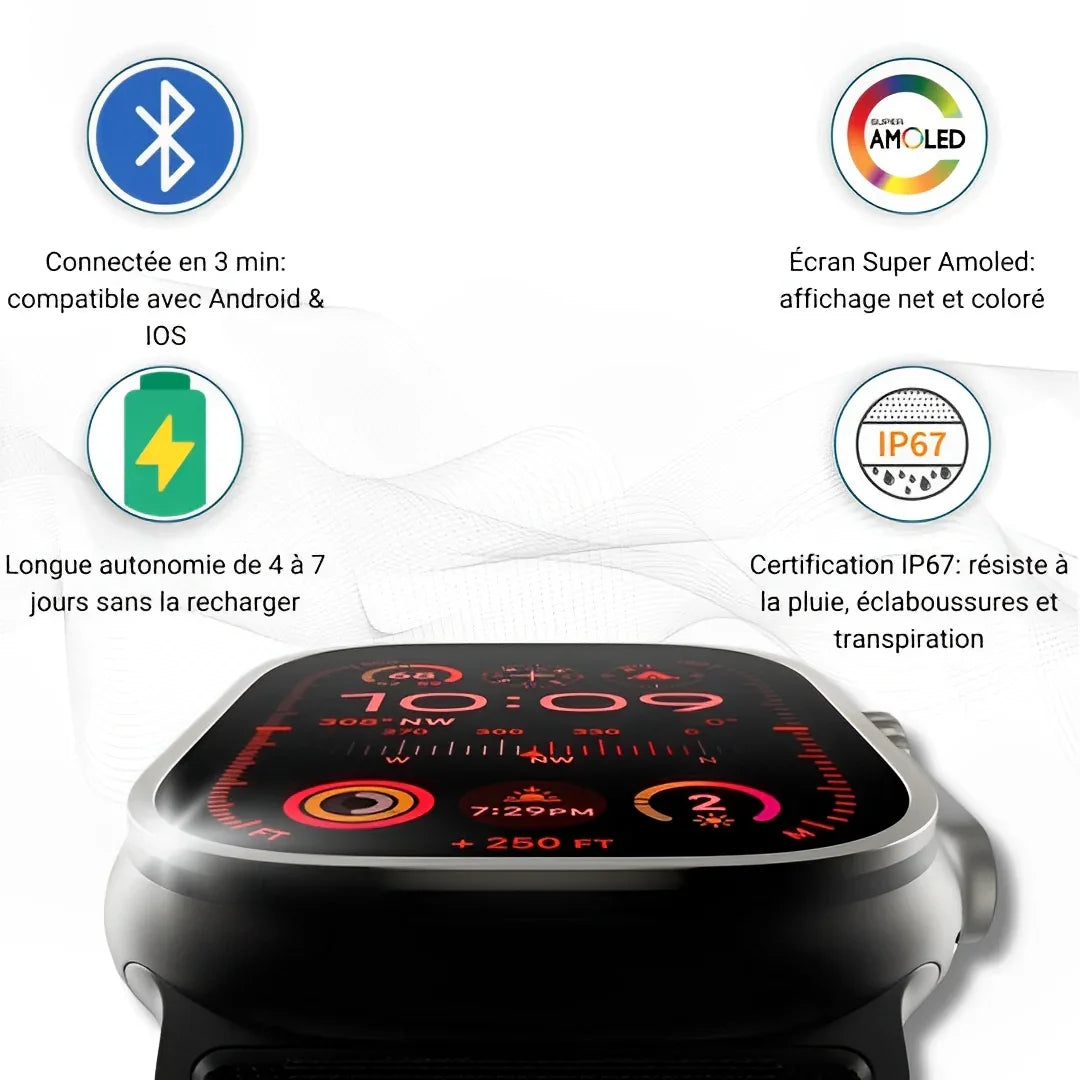 Nexura™ - Montre connectée Bluetooth ULTRA MAX - 49mm - Nexura