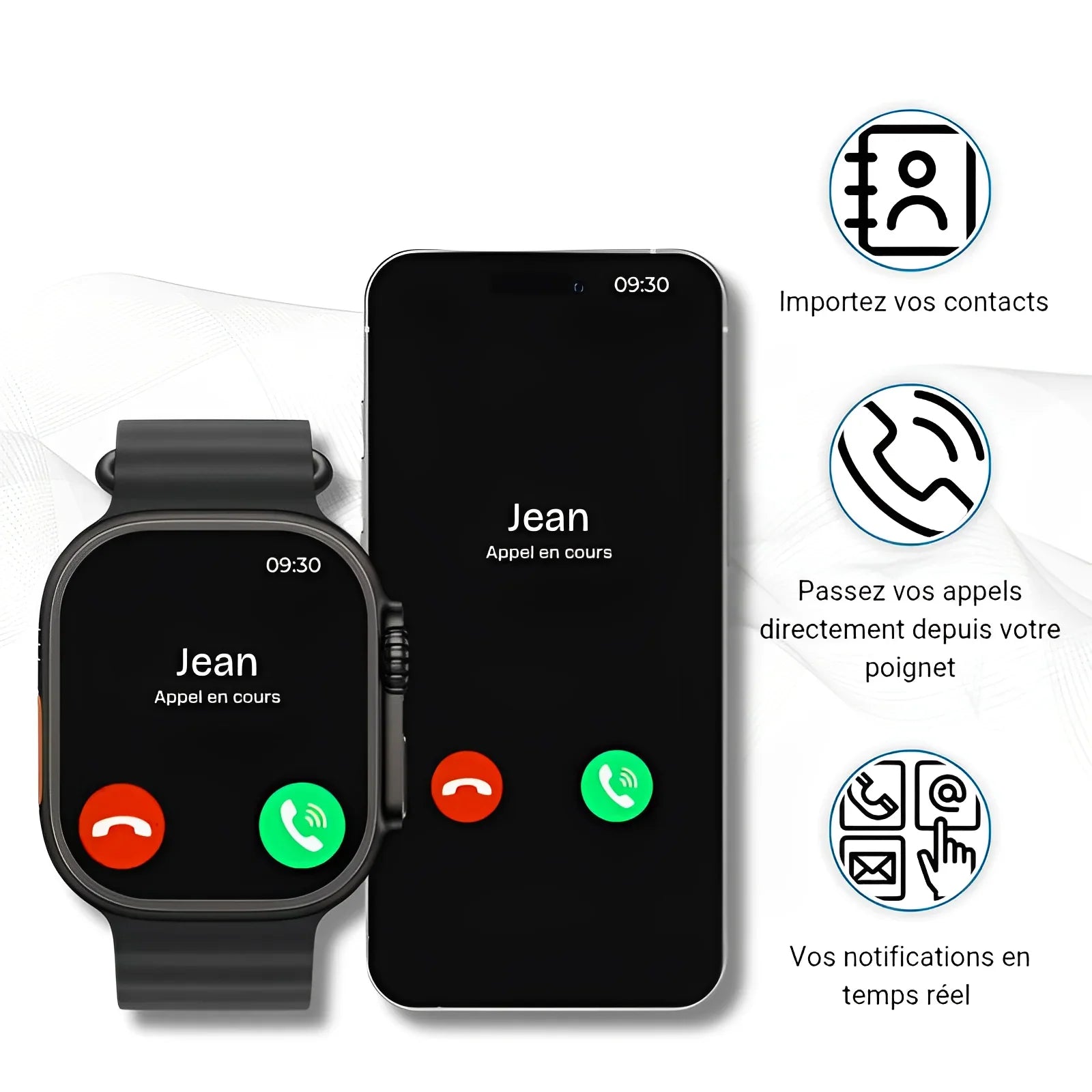 Nexura™ - Montre connectée Bluetooth ULTRA MAX - 49mm - Nexura