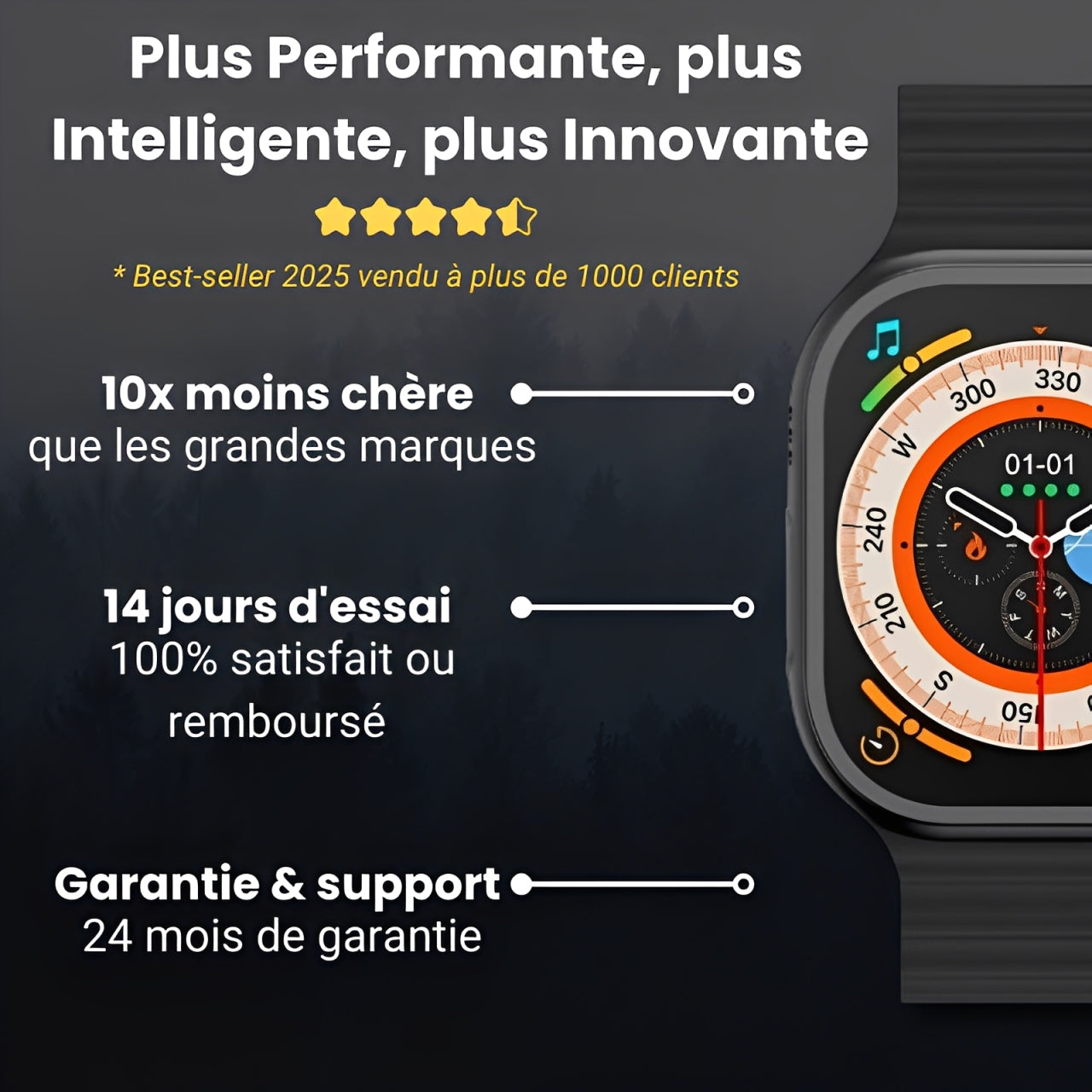 Nexura™ - Montre connectée Bluetooth ULTRA MAX - 49mm
